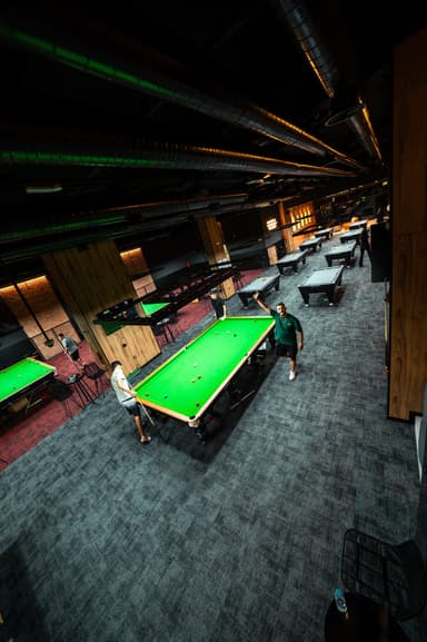View over the tables from the upper level