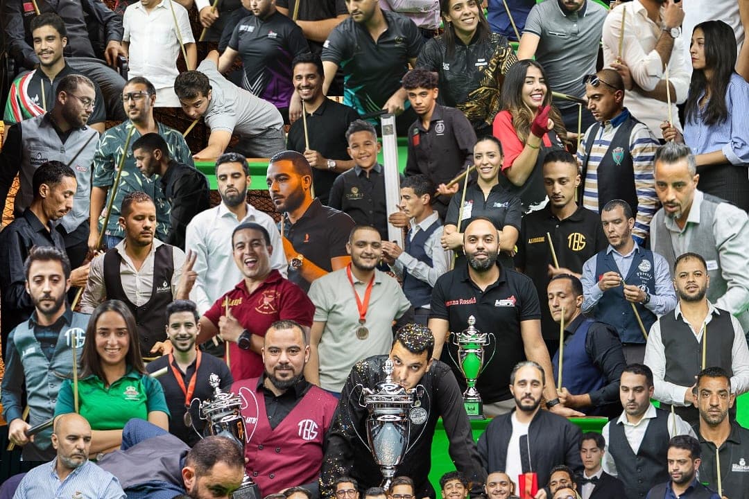Players of the first Black Spot Snooker Grand Prix gathered with the trophies at THE BLACK SPOT, November 2024