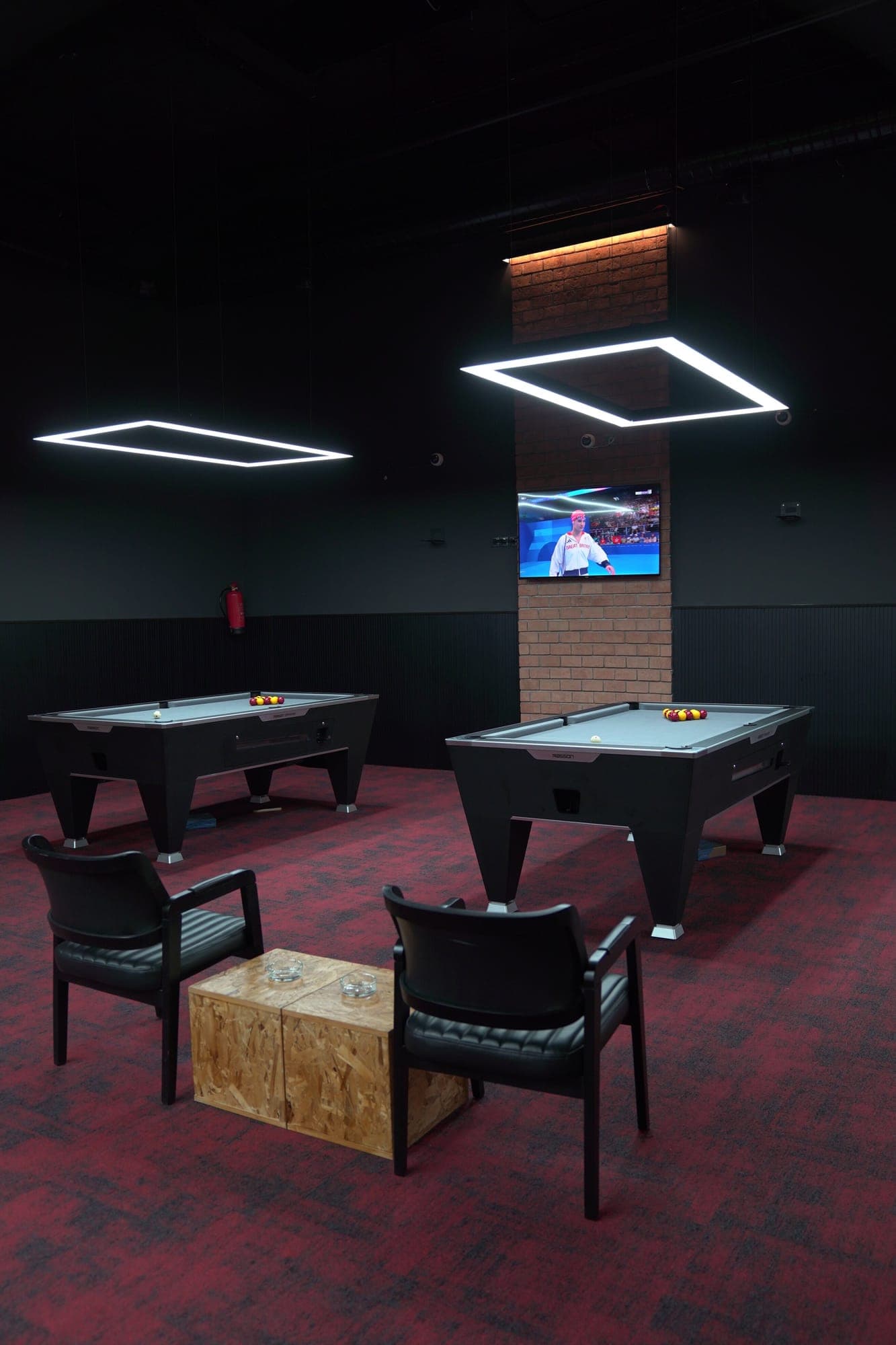 Two British pool tables