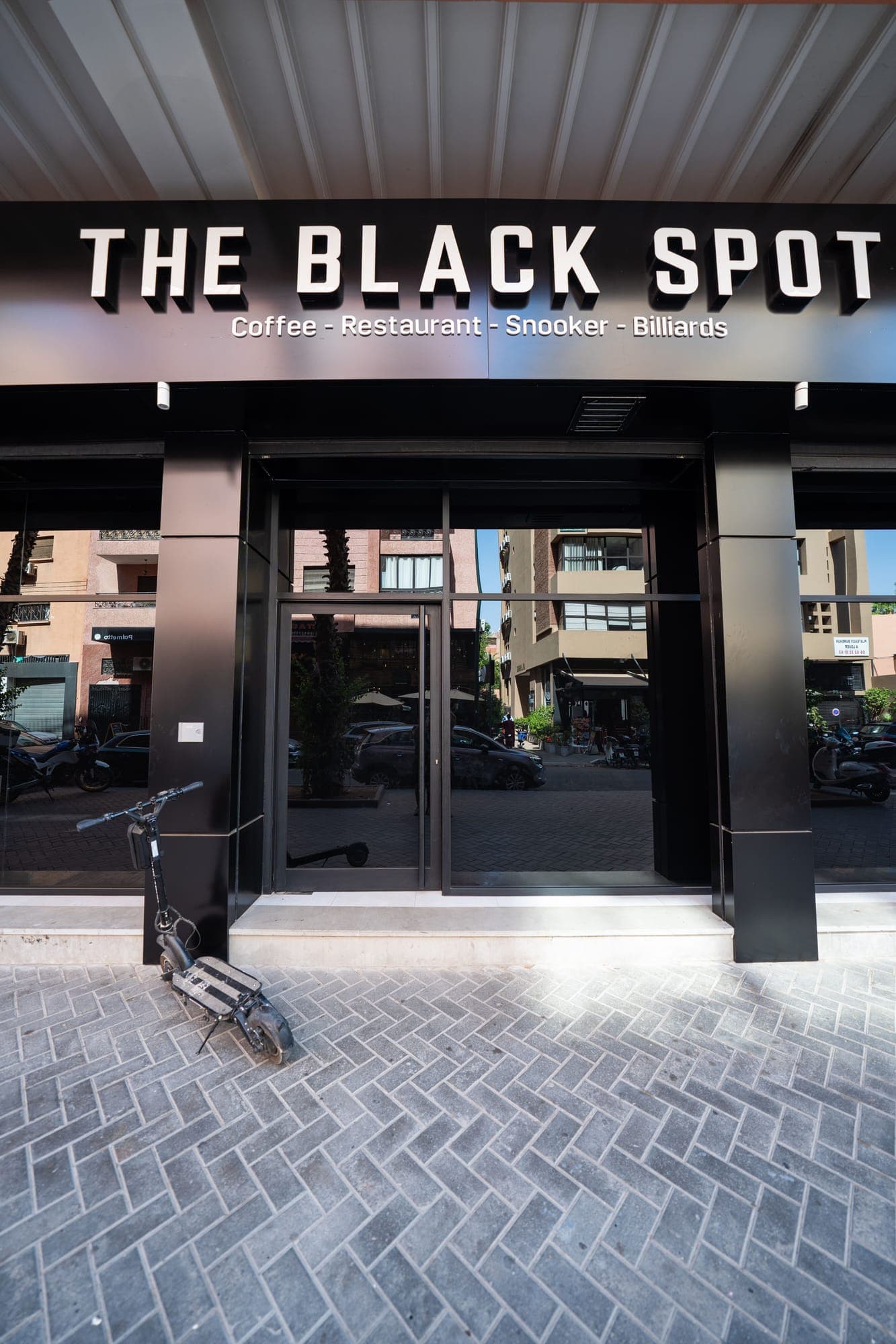Entrance of THE BLACK SPOT on Rue Yougoslavie, Guéliz